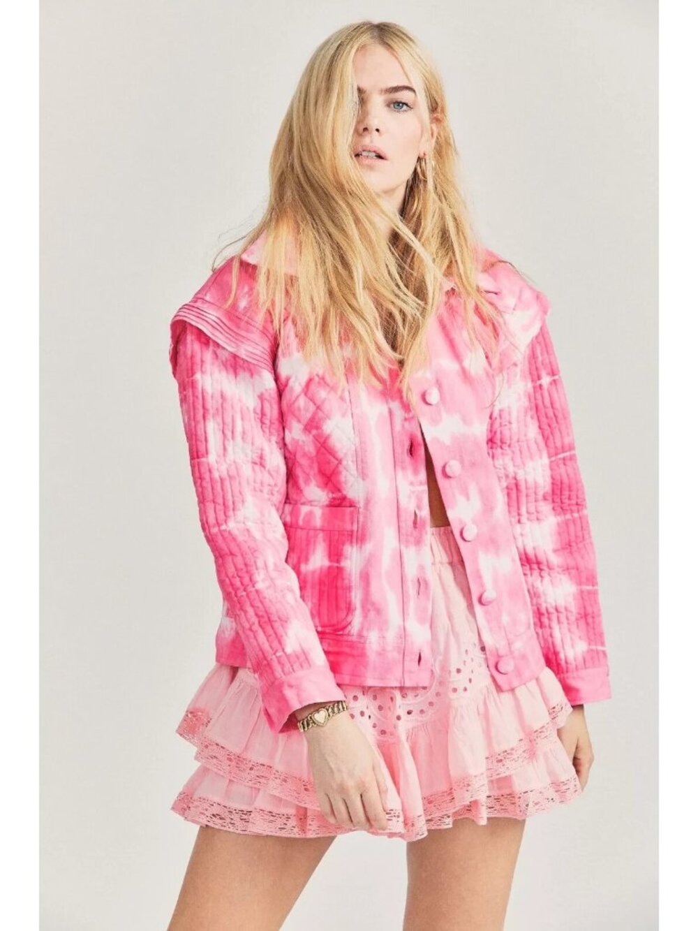V-60. LoveShackFancy Adelade Jacket Hibiscus Pink